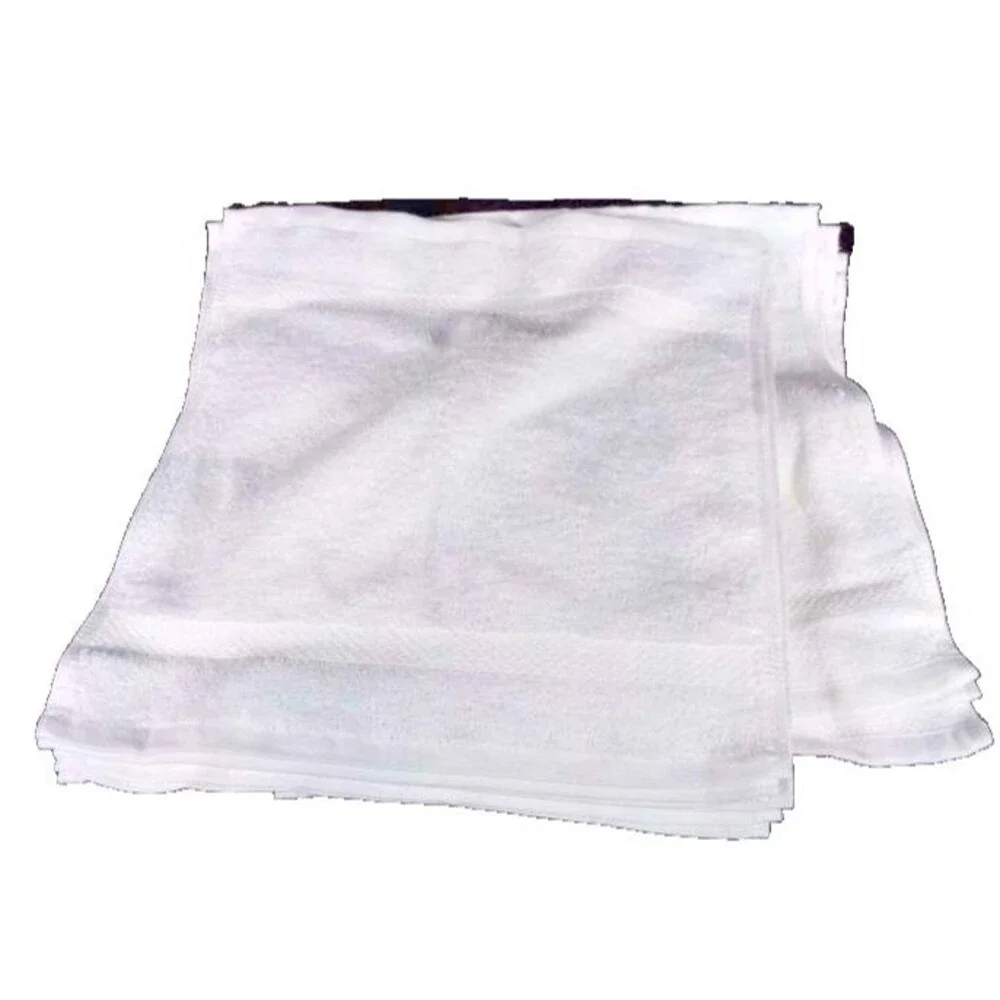 12 Pack, Kitchen Dishcloths 12x12 Striped Dish Towels, White 100% Cotton